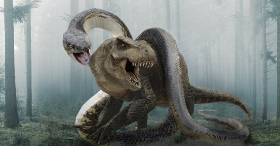 can a titanoboa kill a t rex