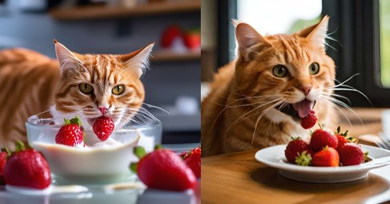 can cats eat strawberries yogurt