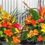 tropical flower arrangement for funeral