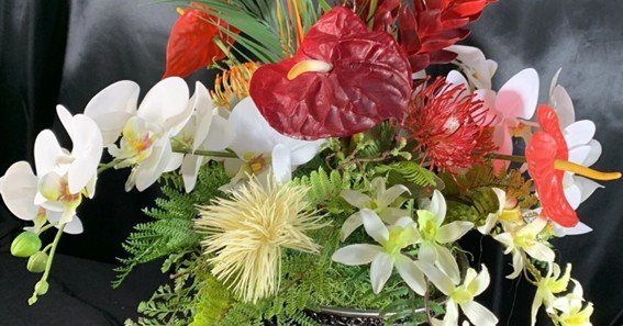 tropical flower arrangements artificial